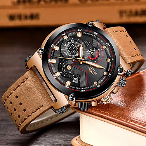 LIGE Relojes Hombre Militar Deportes Cronógrafo Hombre Lujo Negocio Analogicos Cuarzo Relojes