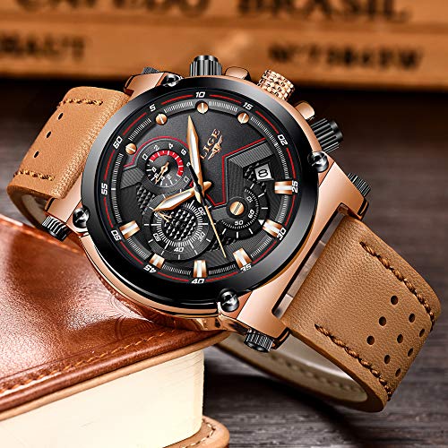 LIGE Relojes Hombre Militar Deportes Cronógrafo Hombre Lujo Negocio Analogicos Cuarzo Relojes