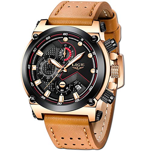 LIGE Relojes Hombre Militar Deportes Cronógrafo Hombre Lujo Negocio Analogicos Cuarzo Relojes