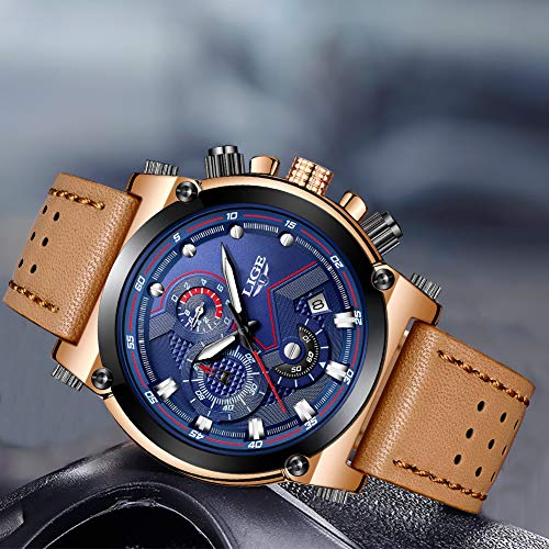 LIGE Relojes Hombre Militar Impermeable Deportes Analogicos Cuarzo Relojes Hombre Lujo Azul Automática Fecha Cuero Relojes LIGE Relojes Hombre Militar Impermeable Deportes Analogicos Cuarzo Relojes Hombre Lujo Azul Automática Fecha Cuero Relojes