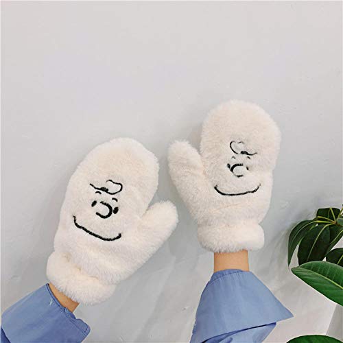 LIGEIAOGIAO Guantes de Felpa Guantes Invierno niña corazón Espesar cálido-Charlie Blanco_Talla única LIGEIAOGIAO Guantes de Felpa Guantes Invierno niña corazón Espesar cálido-Charlie Blanco_Talla única