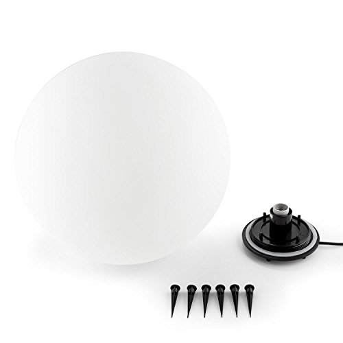 Lightcraft Shineball S-XL Juego de lámparas Esfera Decoracion Jardin Bola iluminacion Nocturna Exteriores (4 Unidades luz de Diferentes tamaños, Incluye fijacionees para el Suelo, Blanco)