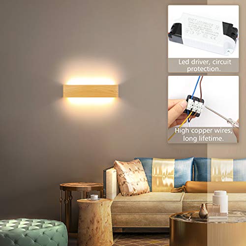 Lightess 18W 40CM Apliques de Pared LED Interior Lámpara de Pared Moderna Agradable Luz de Aluminio Iluminación para Salón, Dormitorio, Sala, Pasillo, Escalera, Blanco Cálido 2800K