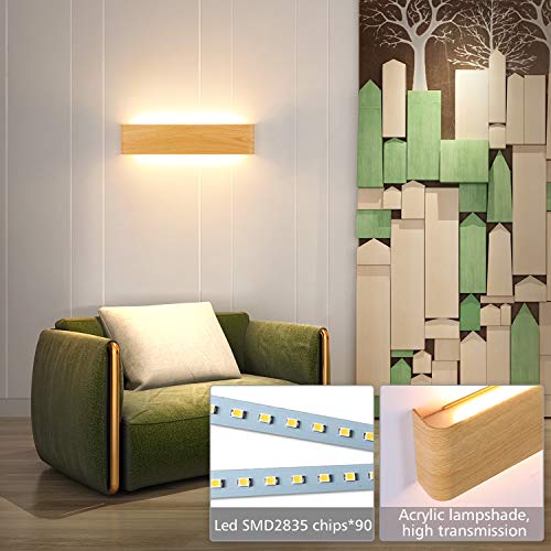 Lightess 18W 40CM Apliques de Pared LED Interior Lámpara de Pared Moderna Agradable Luz de Aluminio Iluminación para Salón, Dormitorio, Sala, Pasillo, Escalera, Blanco Cálido 2800K