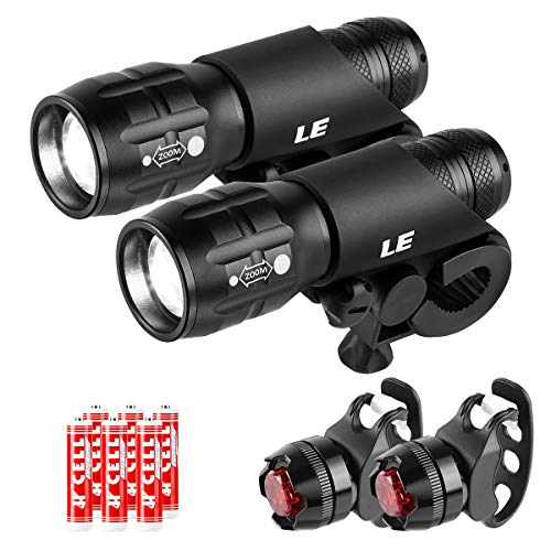 Lighting EVER LE Luces LED de Bicicleta Potente 3 Modos 200 Lúmenes, Luz Delantera y luz Trasera, Impermeable Clip, Pilas Incluidas, Pack de 2 Lighting EVER LE Luces LED de Bicicleta Potente 3 Modos 200 Lúmenes, Luz Delantera y luz Trasera, Impermeable Clip, Pilas Incluidas, Pack de 2