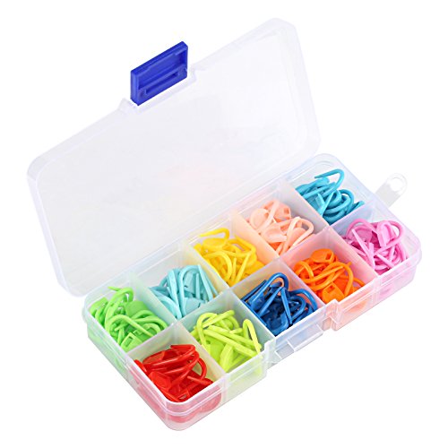 LIHAO 120 Marcadores de Puntada de Bloqueo con 9 Agujas de Ojo Grande y 6 Protectores de Punta para Agujas de Tejer LIHAO 120 Marcadores de Puntada de Bloqueo con 9 Agujas de Ojo Grande y 6 Protectores de Punta para Agujas de Tejer