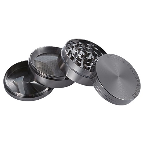 LIHAO 2" Grinder Metálico para Hierbas y Especias en Hogar(4 Piezas de 5cm)(Níquel Negro)