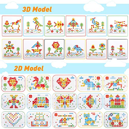 LIHAO 229 Piezas Juguetes Construcción Puzzles 3D Mosaicos para Niños Juguetes Montessori - Juguete de Tornillo Rompecabezas Infantiles, Pack Juego de Mosaicos Paquqte Maletero Portátil LIHAO 229 Piezas Juguetes Construcción Puzzles 3D Mosaicos para Niños Juguetes Montessori - Juguete de Tornillo Rompecabezas Infantiles, Pack Juego de Mosaicos Paquqte Maletero Portátil