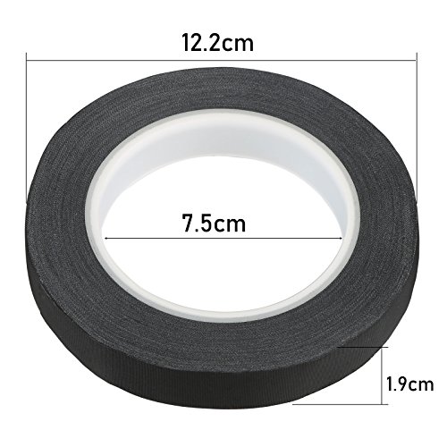 LIHAO Rollo de Cinta Aislante de Tela para Cables Cinta Adhesiva Aislada Negra 30M x 1,9 CM x 0,2 MM