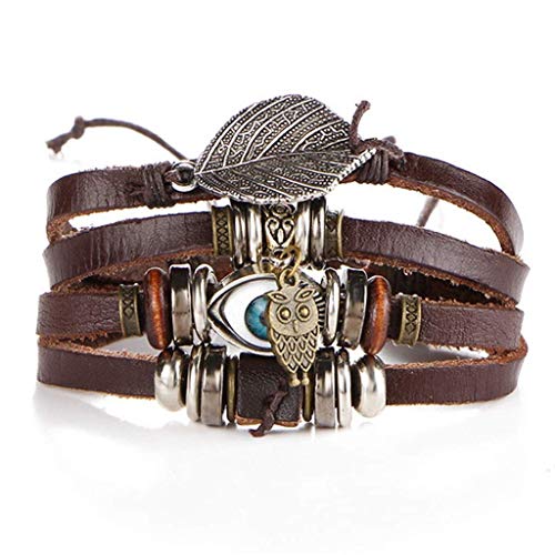 LIIYANN Multilayer Adjustable Braided Bracelet Cross Bracelet Leaf Wristband Cuff Wristband (Color : A) Gift LIIYANN Multilayer Adjustable Braided Bracelet Cross Bracelet Leaf Wristband Cuff Wristband (Color : A) Gift