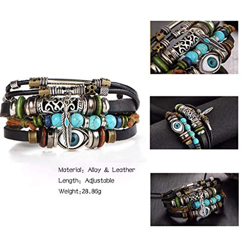 LIIYANN Multilayer Adjustable Braided Bracelet Cross Bracelet Leaf Wristband Cuff Wristband (Color : A) Gift LIIYANN Multilayer Adjustable Braided Bracelet Cross Bracelet Leaf Wristband Cuff Wristband (Color : A) Gift