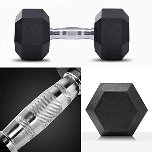 lijingaa Mancuerna Hexagonal,Anti-resbalón Mancuernas De Hierro Fundido,Mancuernas Pesadas con Manijas Metálicas,Oficina Hogar Fitness Mancuernas,Vendido En Pares-Negro 20kg