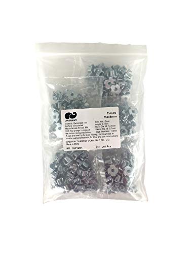 LIKERAINY Tuercas M4 x 8mm con 4 Dientes Metal T-Nuts Tuercas de Fijación para Muebles de Madera Insertos Ciegos Tuerca 200Pcs LIKERAINY Tuercas M4 x 8mm con 4 Dientes Metal T-Nuts Tuercas de Fijación para Muebles de Madera Insertos Ciegos Tuerca 200Pcs