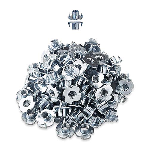 LIKERAINY Tuercas M4 x 8mm con 4 Dientes Metal T-Nuts Tuercas de Fijación para Muebles de Madera Insertos Ciegos Tuerca 200Pcs LIKERAINY Tuercas M4 x 8mm con 4 Dientes Metal T-Nuts Tuercas de Fijación para Muebles de Madera Insertos Ciegos Tuerca 200Pcs