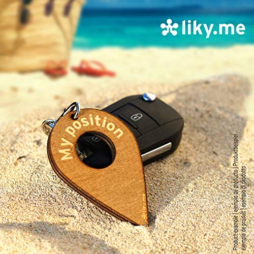 LIKY® Gimnasio Disco de Peso - Llavero Original de Madera Grabado Regalo para día del Padre Madre Mujer Hombre cumpleaños pasatiempo Colgante Bolso Mochila