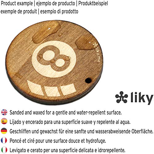 LIKY® Gimnasio Disco de Peso - Llavero Original de Madera Grabado Regalo para día del Padre Madre Mujer Hombre cumpleaños pasatiempo Colgante Bolso Mochila