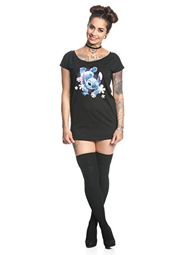 Lilo y de la Puntada señoras de la Camiseta de algodón Negro Loose Fit Disney - L Lilo y de la Puntada señoras de la Camiseta de algodón Negro Loose Fit Disney - L