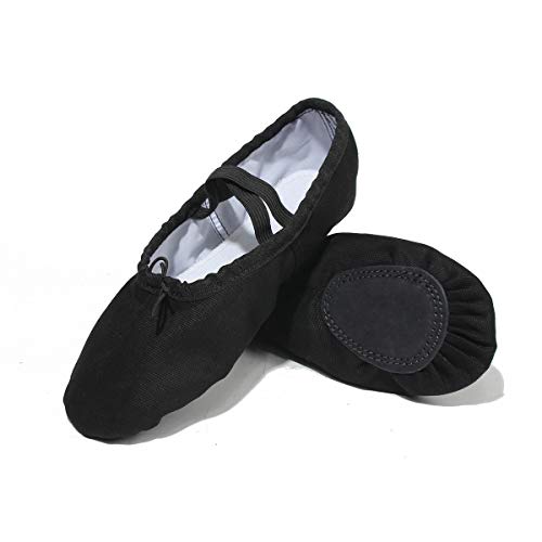 Lily's Locker- Zapatillas de Ballet clásico de Suela Partida Zapatillas Media Punta de Ballet Danza para Niña y Adultos(35, Negro)