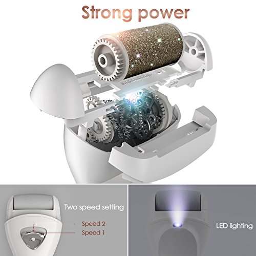 Lima elétrica pies MYCARBON Pedicura Profesional Lima Durezas Pies Recargable Aparato de Pedicura eléctrico Eliminar las Durezas y las Callosidades Cuidado Pies con Recambios (Blanco) Lima elétrica pies MYCARBON Pedicura Profesional Lima Durezas Pies Recargable Aparato de Pedicura eléctrico Eliminar las Durezas y las Callosidades Cuidado Pies con Recambios (Blanco)