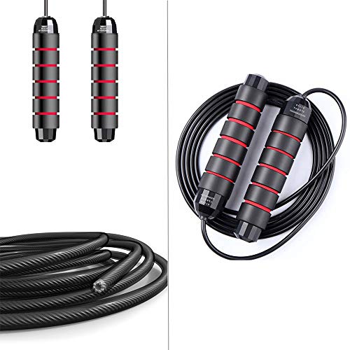 Limeow Salto a la comba para Cardio rápido Cuerda Saltar Skipping Rope Ajustable Velocidad Skipping Ajustable Cuerda Negro Comba Entrenamiento Deporte para Entrenamiento Deporte Acondicionamiento