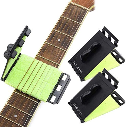 Limpiador De Cuerdas Para Guitarra,Guitarra eléctrica de Cuerdas y Diapasón Limpiador, Instrumentos Cuidado de mantenimiento para guitarra/bajo/mandolina/ukelele, 2pc