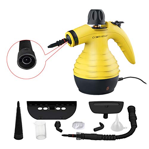 Limpiador De Vapor De Mano, Limpiador De Vapores Portátil De Usos Múltiples con 9 Accesorios para Quitar Manchas, Alfombras, Cortinas, Asientos de Auto, Cocina, Piso, Baño