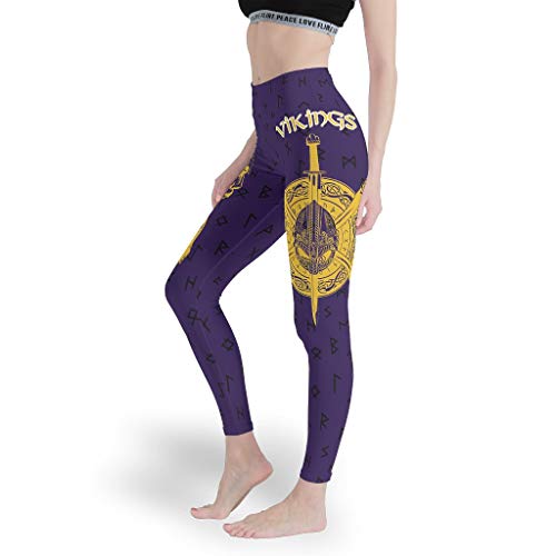 Lind88 Leggings de moda para mujer, con logo de Vikings Leggings Depot Joggers - Leggings para mujer Deporte Gimnasio En Liquidación Blanco 3XL
