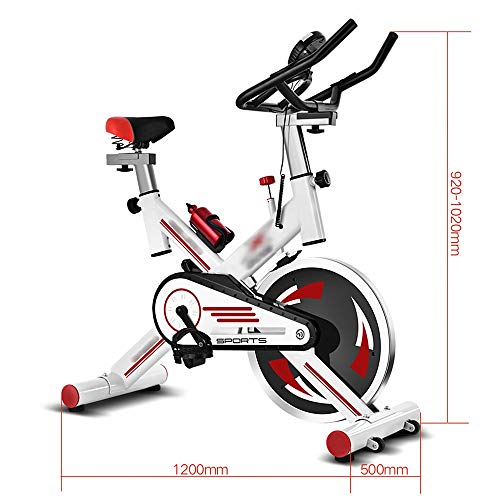 Lindhb Bicicleta de Spinning Girar la Bici Resistencia Infinity transmisión del cinturón de Asiento Ajustable for el Entrenamiento Cardio Negro Blanco para Ejercicios en Casa Adelgazar Fitness