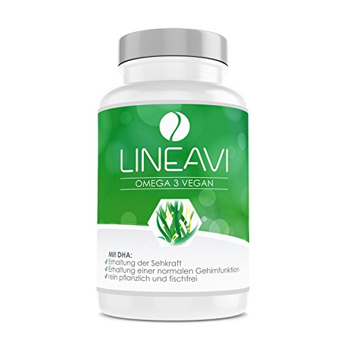 LINEAVI Omega 3 Vegano, ácidos Omega 3 Procedentes de Aceite de Algas, la Alternativa Vegetal a los preparados de Aceite de Pescado, Fabricado en Alemania, 60 cápsulas (para 2 Meses) LINEAVI Omega 3 Vegano, ácidos Omega 3 Procedentes de Aceite de Algas, la Alternativa Vegetal a los preparados de Aceite de Pescado, Fabricado en Alemania, 60 cápsulas (para 2 Meses)