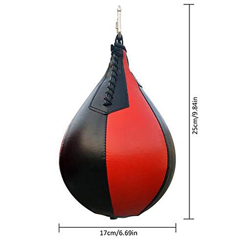 lineEUbea Pelota de boxeo colgante de piel sintética con forma de pera, para boxeo, entrenamiento de gimnasio, fitness y plataforma, gancho para colgar (bola de velocidad)