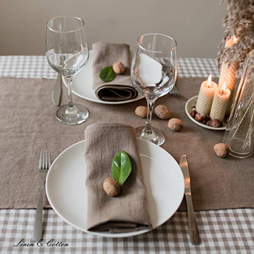 Linen & Cotton Camino de Mesa Varios Calores Decoración de Mesa Hygge - 100% Lino, Beige (40 x 90 cm) Pequeño Corto Rectangular Lavable para Mesa de Centro Hogar Casa Cocina Cena Restaurante Navidad