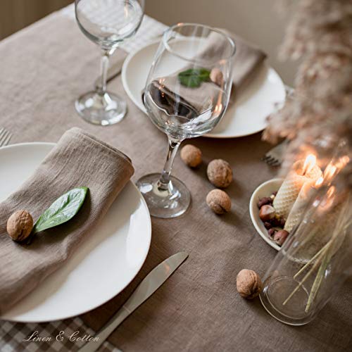 Linen & Cotton Camino de Mesa Varios Calores Decoración de Mesa Hygge - 100% Lino, Beige (40 x 90 cm) Pequeño Corto Rectangular Lavable para Mesa de Centro Hogar Casa Cocina Cena Restaurante Navidad