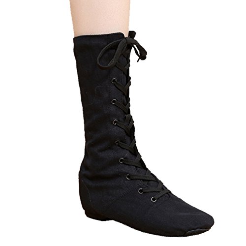 LINNUO Zapatillas de Baile Jazz y Contemporáneo Jazz Botas Zapatos de Danza para Adulto