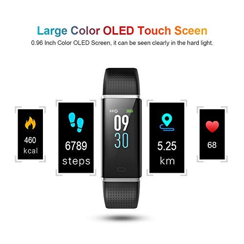 Lintelek Fitness Tracker, Pulsera de Actividad Personalizada Color con Monitor de Ritmo Cardíaco, 14 Modos de Deporte Smart Relojes Bluetooth Podómetro para Hombre, Mujer y Niños