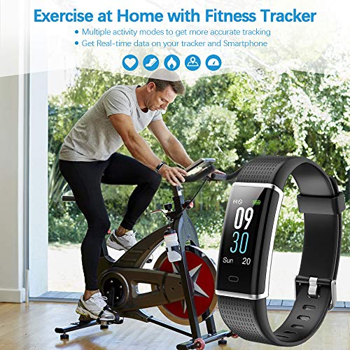 Lintelek Fitness Tracker, Pulsera de Actividad Personalizada Color con Monitor de Ritmo Cardíaco, 14 Modos de Deporte Smart Relojes Bluetooth Podómetro para Hombre, Mujer y Niños