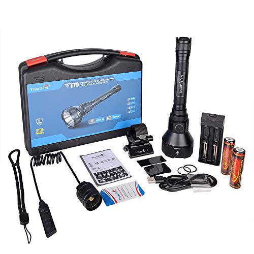 Linterna TrustFire T70 de 2300 lúmenes LED CREE XHP-35HI, IPX8 255g, 1000 metros (1 km de alcance) 1 o 3 modos de uso, Linterna profesional largo alcance pesca, caza, camping (C - Kit 3 completo) Linterna TrustFire T70 de 2300 lúmenes LED CREE XHP-35HI, IPX8 255g, 1000 metros (1 km de alcance) 1 o 3 modos de uso, Linterna profesional largo alcance pesca, caza, camping (C - Kit 3 completo)
