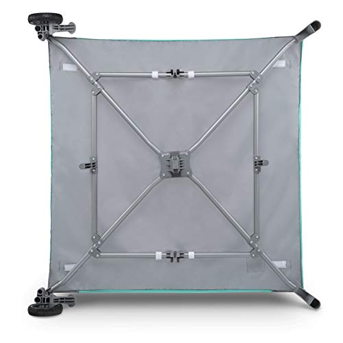 Lionelo Sofie Parque para bebés De viaje 100 x 100 x 76 cm Para niños de hasta 15 kg Perfecto en casa y de vacaciones Sistema de plegado seguro Bolsa incluida Gris y turquesa