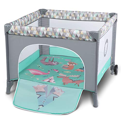 Lionelo Sofie Parque para bebés De viaje 100 x 100 x 76 cm Para niños de hasta 15 kg Perfecto en casa y de vacaciones Sistema de plegado seguro Bolsa incluida Gris y turquesa Lionelo Sofie Parque para bebés De viaje 100 x 100 x 76 cm Para niños de hasta 15 kg Perfecto en casa y de vacaciones Sistema de plegado seguro Bolsa incluida Gris y turquesa