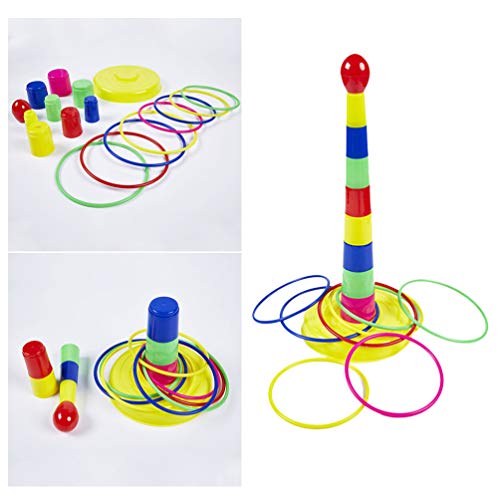 LIOOBO 1 Juego de Lanzamiento de Anillo Juego de Padres e Hijos Creativo Altura Ajustable Juguetes Accesorios de Juego lanzando Anillos para Jugar al Aire Libre LIOOBO 1 Juego de Lanzamiento de Anillo Juego de Padres e Hijos Creativo Altura Ajustable Juguetes Accesorios de Juego lanzando Anillos para Jugar al Aire Libre