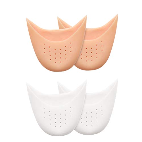 LIOOBO 2 Pares de Almohadillas para los Dedos de Gel de Silicona Suave de Punta para Ballet Zapatillas de Baile para los Tacones Altos para Bailar Bailarines de Ballet (Color de Piel y Blanco) LIOOBO 2 Pares de Almohadillas para los Dedos de Gel de Silicona Suave de Punta para Ballet Zapatillas de Baile para los Tacones Altos para Bailar Bailarines de Ballet (Color de Piel y Blanco)