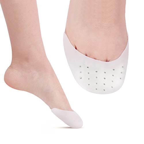 LIOOBO 2 Pares de Almohadillas para los Dedos de Gel de Silicona Suave de Punta para Ballet Zapatillas de Baile para los Tacones Altos para Bailar Bailarines de Ballet (Color de Piel y Blanco)