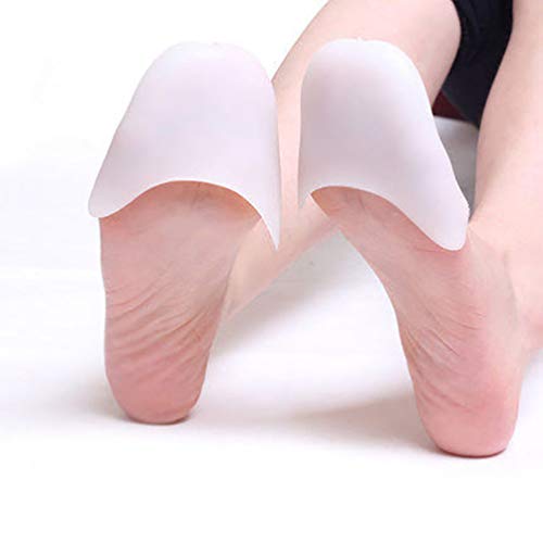 LIOOBO 2 Pares de Almohadillas Protectoras de Puntera de Gel de Sílice Duraderas y Cómodas Almohadillas Protectoras de Punta de Ballet de Punta Suave con Agujeros (Color de Piel y Blanco)