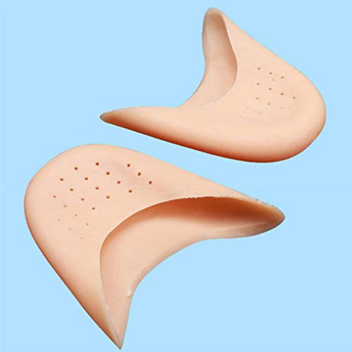 LIOOBO 2 Pares de Gel de sílice Duradero y cómodo Protector Suave de la Punta del Dedo del pie Puntas de Ballet Protectoras con Agujeros (Color de la Piel)