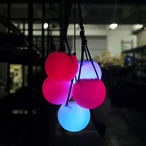 LIOOBO 2Pcs LED Malabarismo Bolas Spinning LED Light Toy para Danza del Vientre Profesional (Blanco)