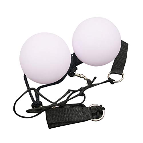 LIOOBO 2Pcs LED Malabarismo Bolas Spinning LED Light Toy para Danza del Vientre Profesional (Blanco)