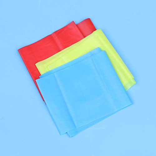 LIOOBO 3pcs Bandas de Resistencia Deportiva Ejercicio elástico Bandas de Entrenamiento de Fuerza para Yoga Fisioterapia Fitness Culturismo (Rojo, Azul y Amarillo)