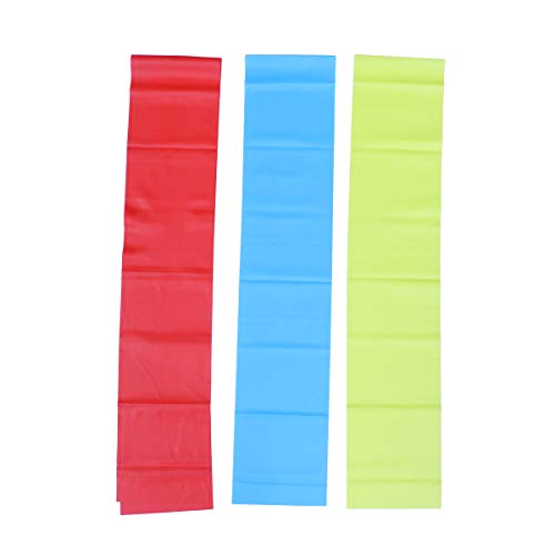 LIOOBO 3pcs Bandas de Resistencia Deportiva Ejercicio elástico Bandas de Entrenamiento de Fuerza para Yoga Fisioterapia Fitness Culturismo (Rojo, Azul y Amarillo)