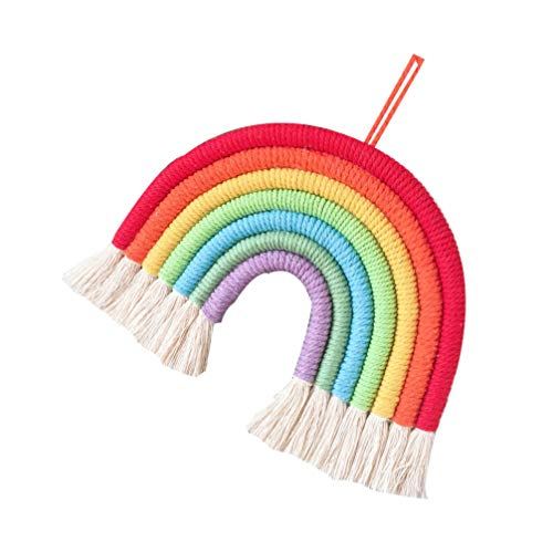 LIOOBO Adorno Colgante de Pared Cuerda de algodón Arco Iris Tejido Artesanal decoración Artesanal para el Dormitorio casero LIOOBO Adorno Colgante de Pared Cuerda de algodón Arco Iris Tejido Artesanal decoración Artesanal para el Dormitorio casero