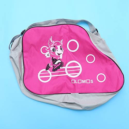 LIOOBO Bolsa para Patines de Hielo, Estampada, Bolsa de Almacenamiento, portátil, Correa de Hombro Ajustable, Patines en línea para niños y Adultos (Rosa)