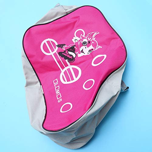 LIOOBO Bolsa para Patines de Hielo, Estampada, Bolsa de Almacenamiento, portátil, Correa de Hombro Ajustable, Patines en línea para niños y Adultos (Rosa)